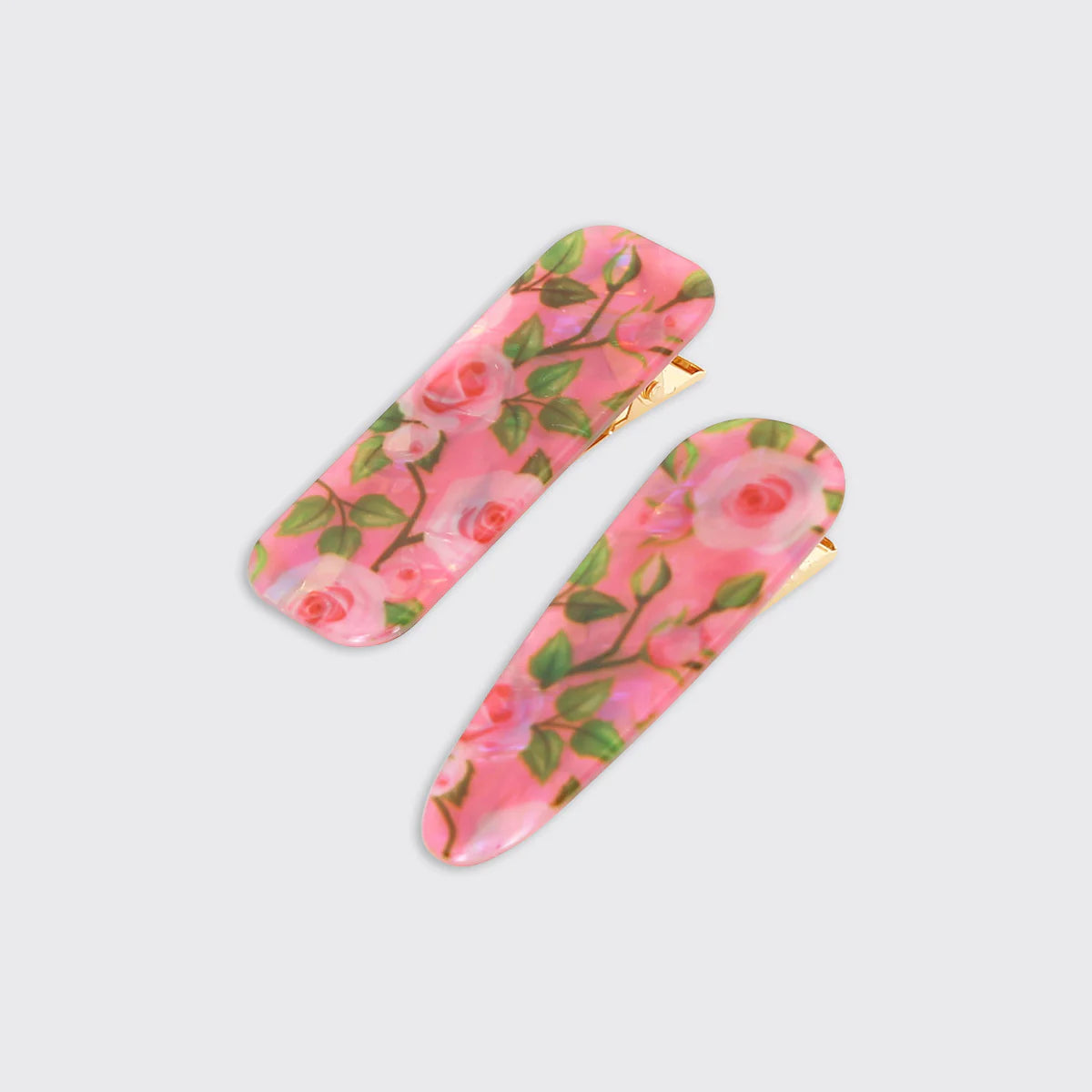 Millie Mae - Rose Lustre - Set of 2 Hair Clips - Pink