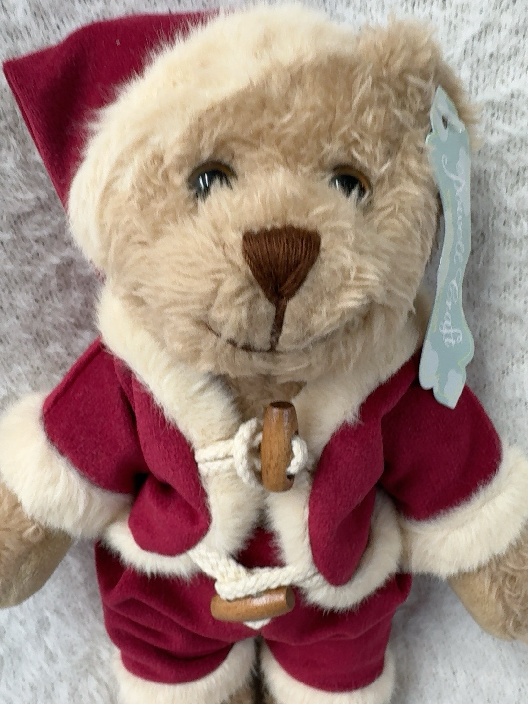 Powell Craft Christmas Teddy Bear in Red Velvet Santa Suit β 20cm