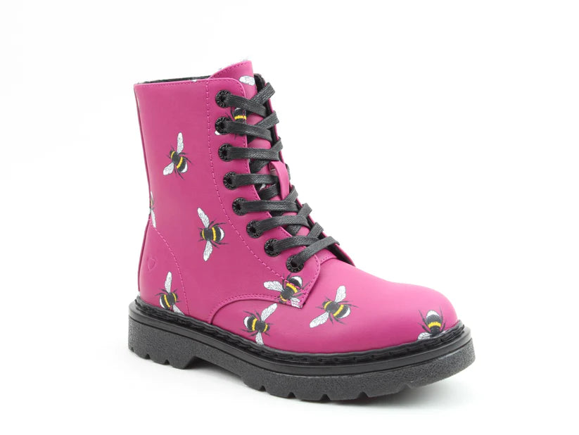 Heavenly Feet Justina Boots Fuchsia Bee