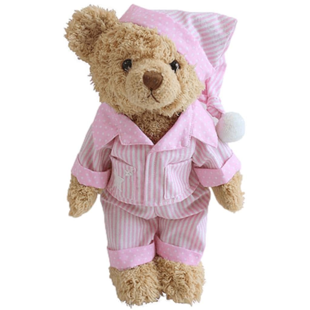 Powell Craft - Teddy with Pink Stripe Pyjamas and Night Cap