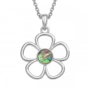 Simple flower design Tide Jewellery inlaid Paua shell pendant