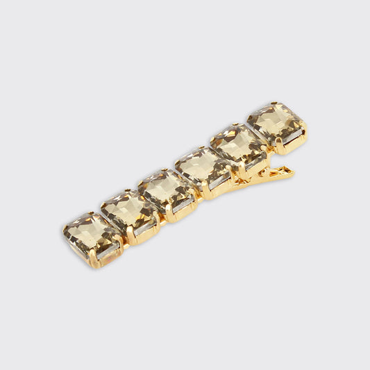 Millie Mae - Emerald Jewelled Hair Clip - Gold