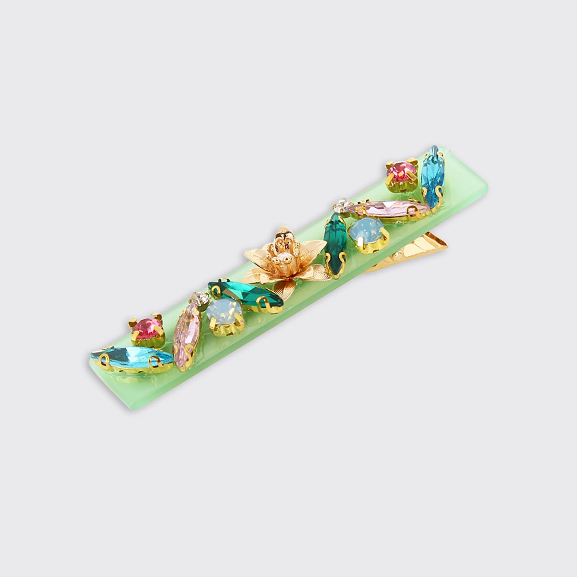 Millie Mae - Clara Jewel Hair Clip - Green