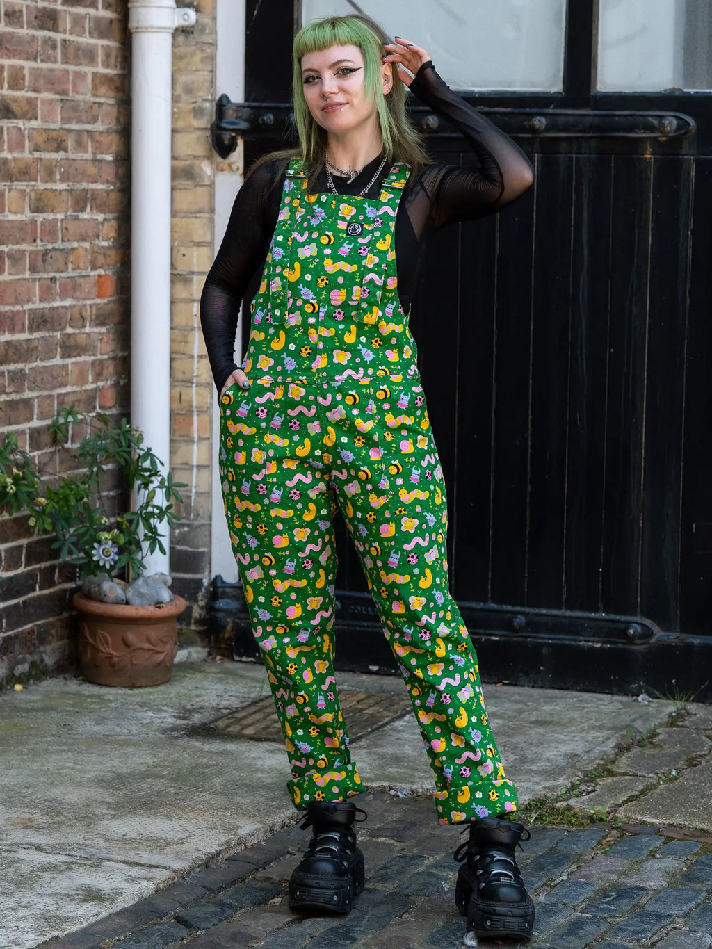 Rebel Romance X Dipstick Store Bugs Stretch Dungarees