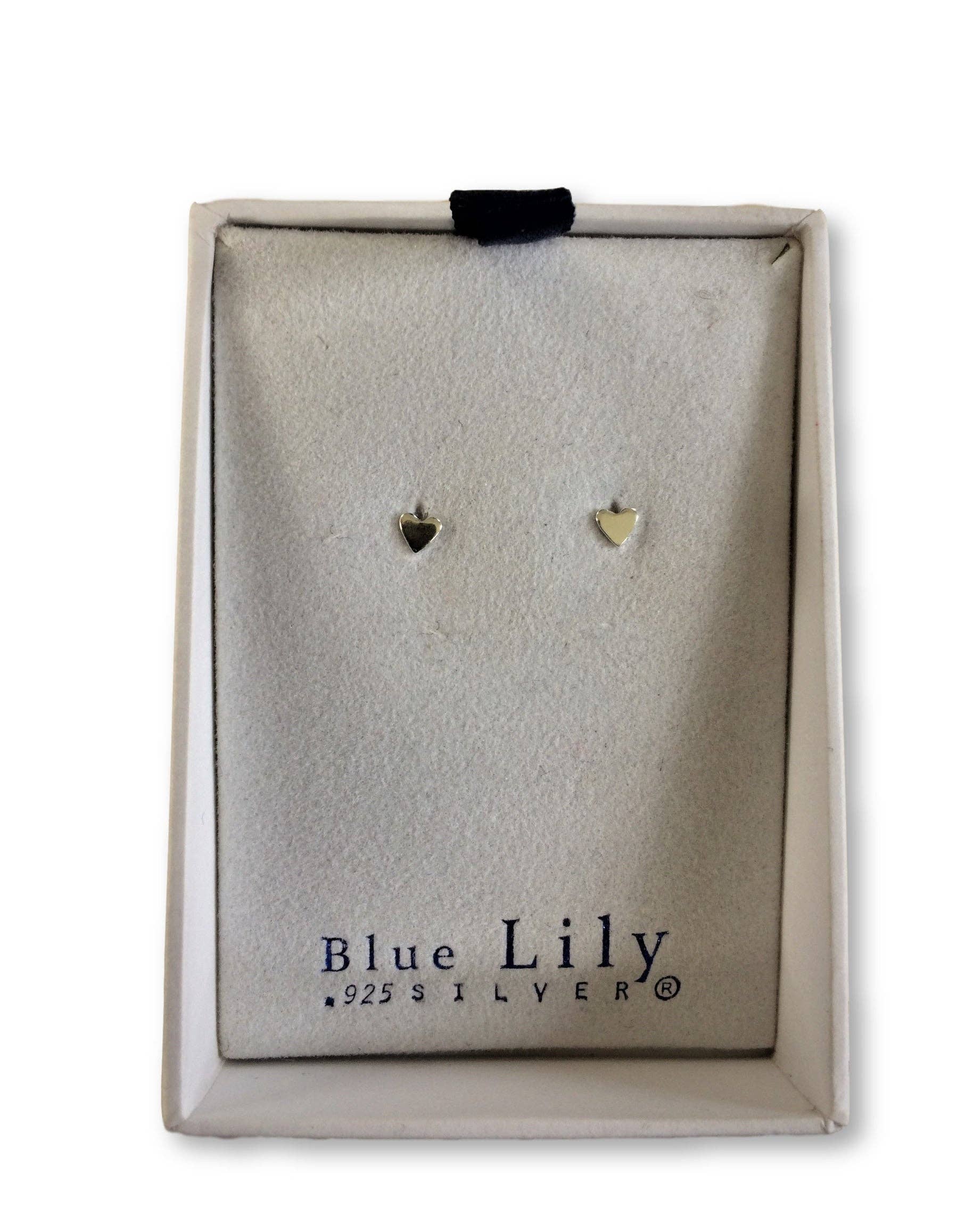 Blue Lily 925 - TINY POLISHED HEART STUD