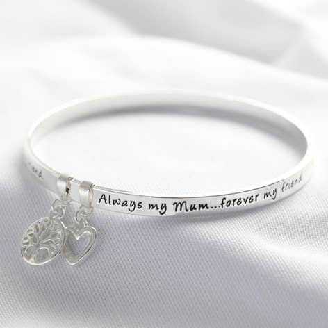 'Always My Mum Forever My Friend' Bangle - Silver