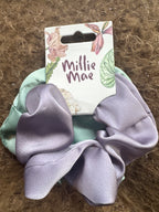 Millie Mae - Set of 2 Satin Scrunchies - Turquoise/Lilac