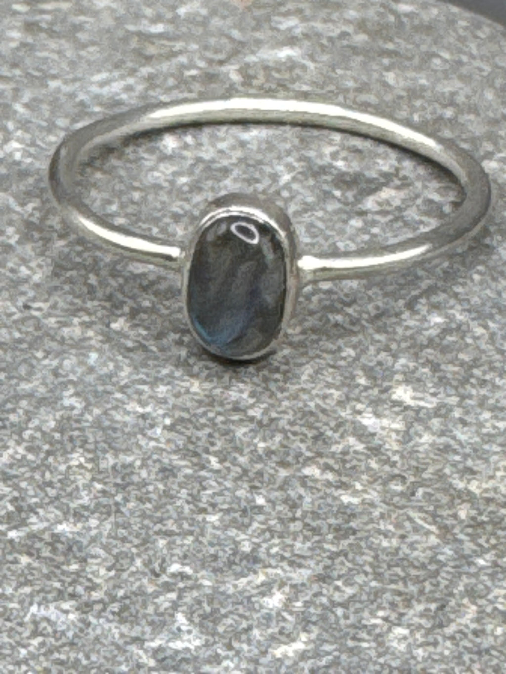 Sterling Silver Labradorite Stacking Ring