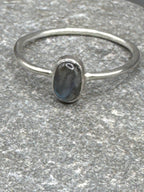 Sterling Silver Labradorite Stacking Ring