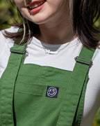 Rebel Romance Forest Green Stretch Dungarees
