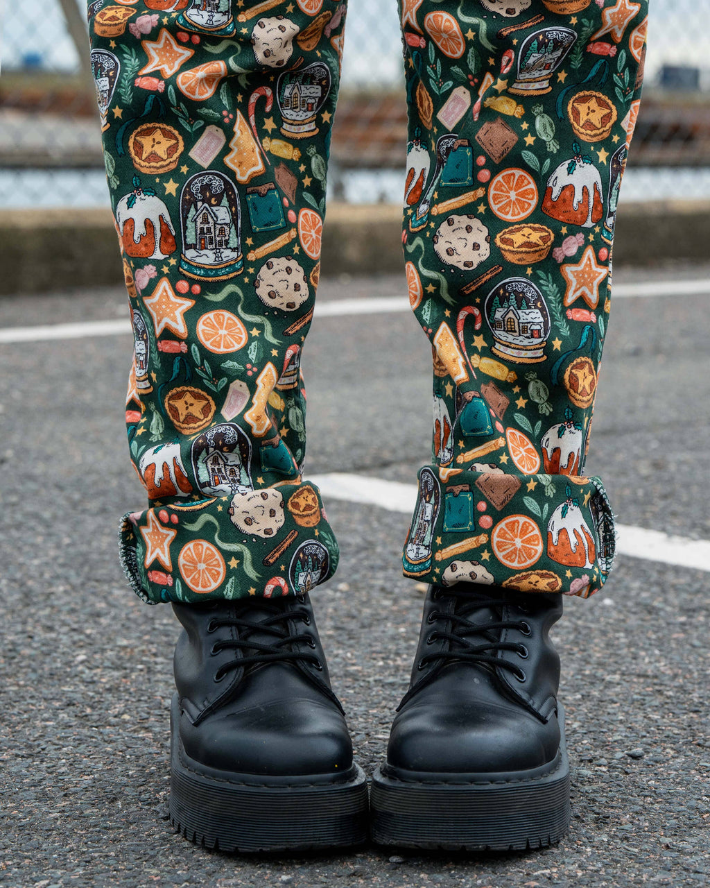 Rebel Romance Yuletide Treats Christmas Stretch Dungarees