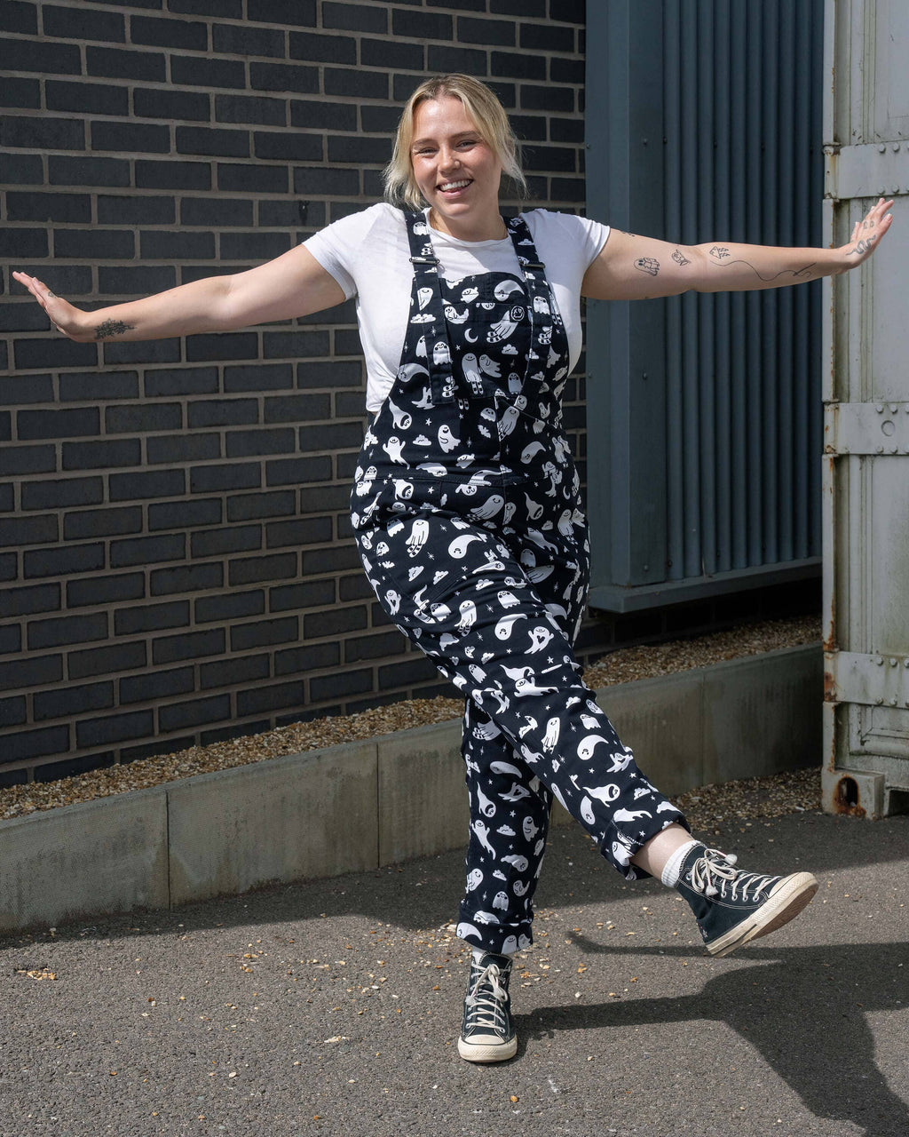 Rebel Romance x Yasmin Cousins Ghosties Stretch Dungarees