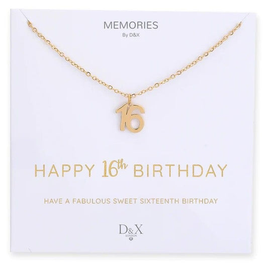 Memories By D&X `Happy 16th Birthday` Necklace