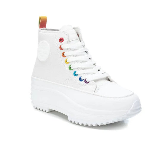 Refresh 170846  Multicolour Eyelet, White Chunky High Top Trainer