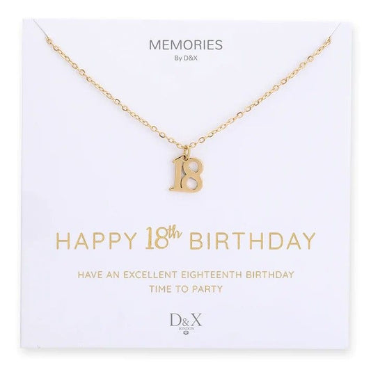 Memories By D&X `Happy 18th Birthday` Necklace