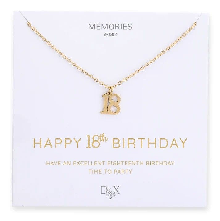 Memories By D&X `Happy 18th Birthday` Necklace