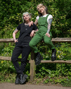 Rebel Romance Forest Green Stretch Dungarees
