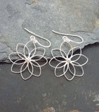 Blue Lily 925 - LARGE LILY FLOWER EARRING