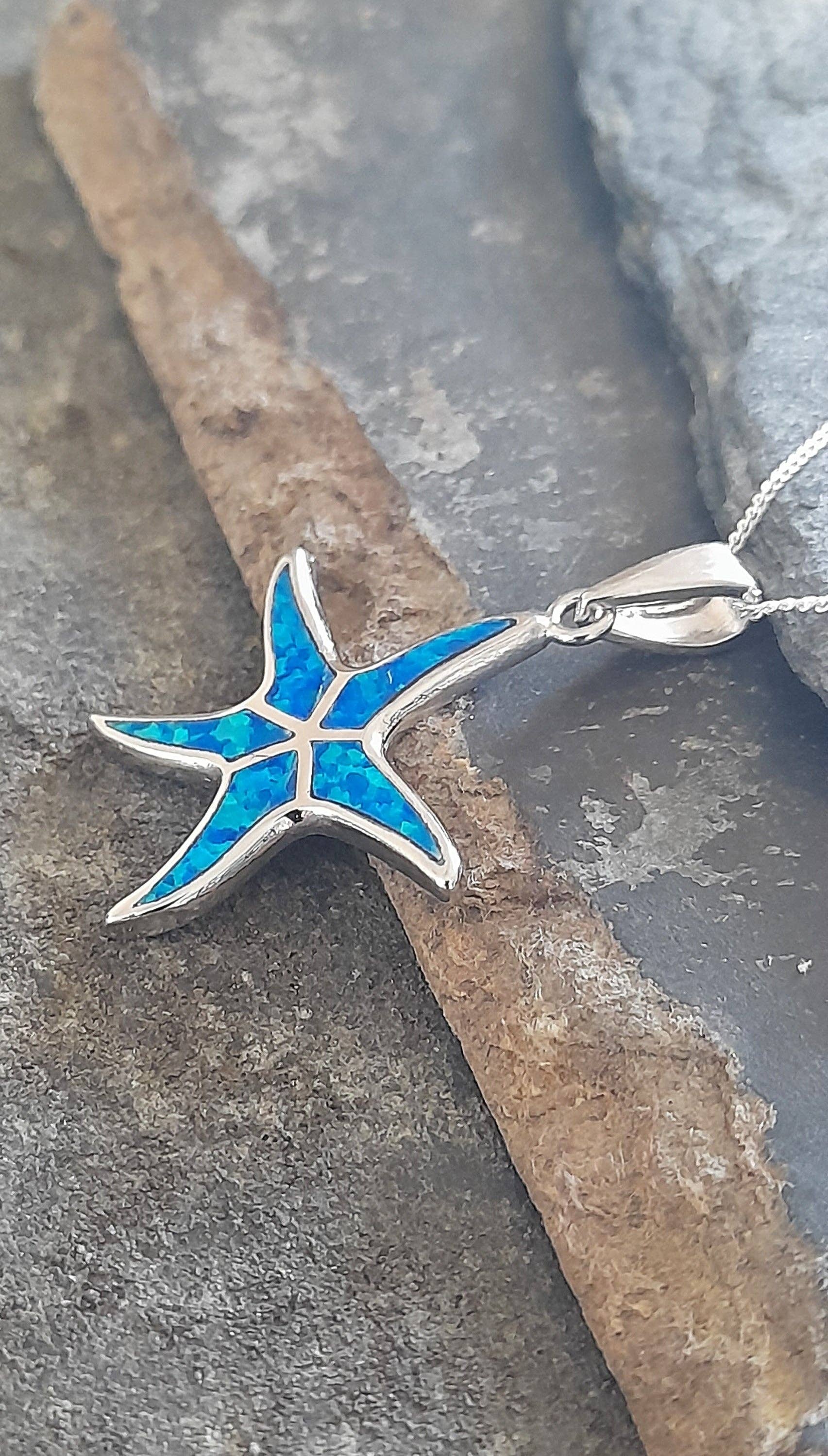 STARFISH, BLUE SYN OPAL P/D 22X22MM