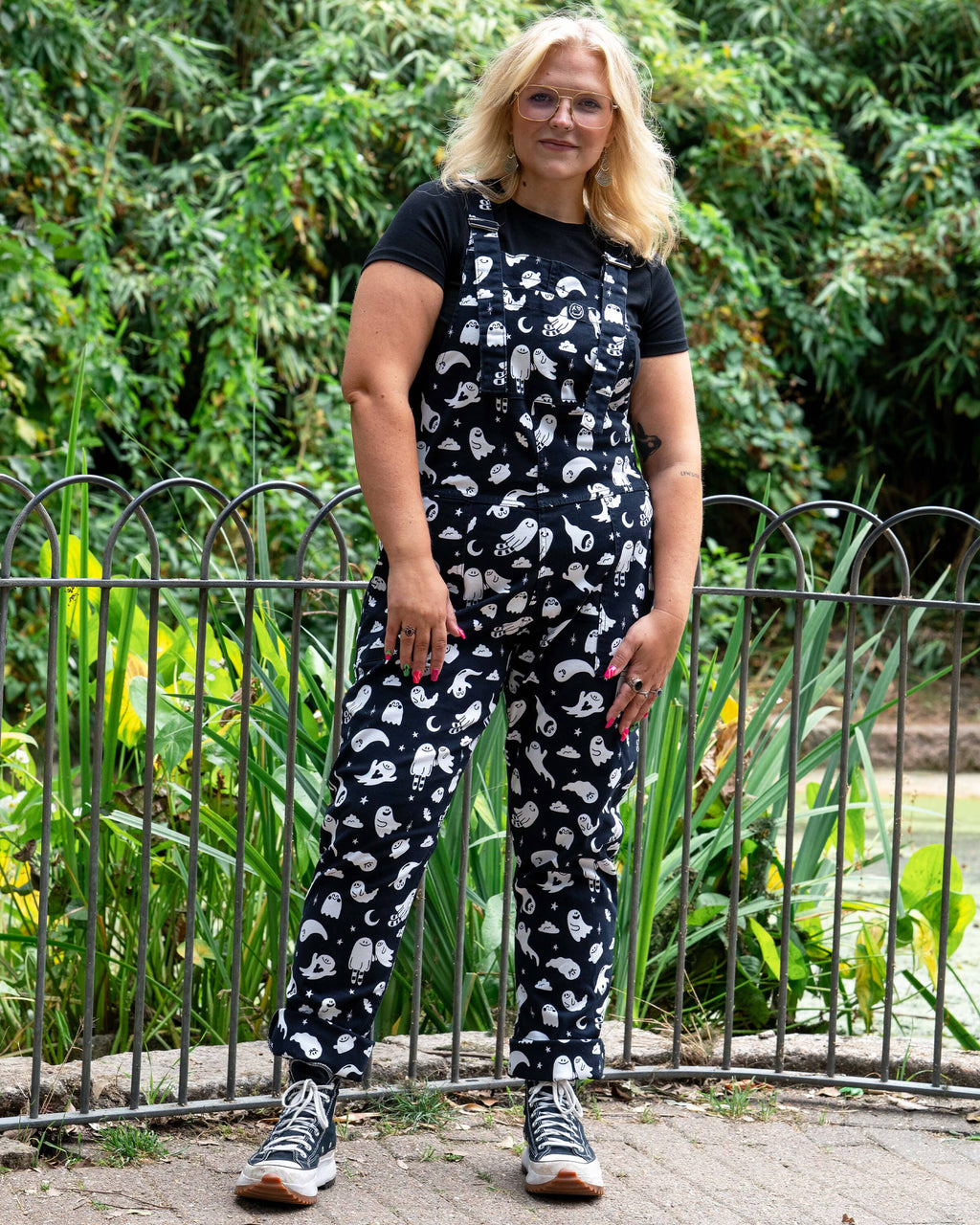 Rebel Romance x Yasmin Cousins Ghosties Stretch Dungarees