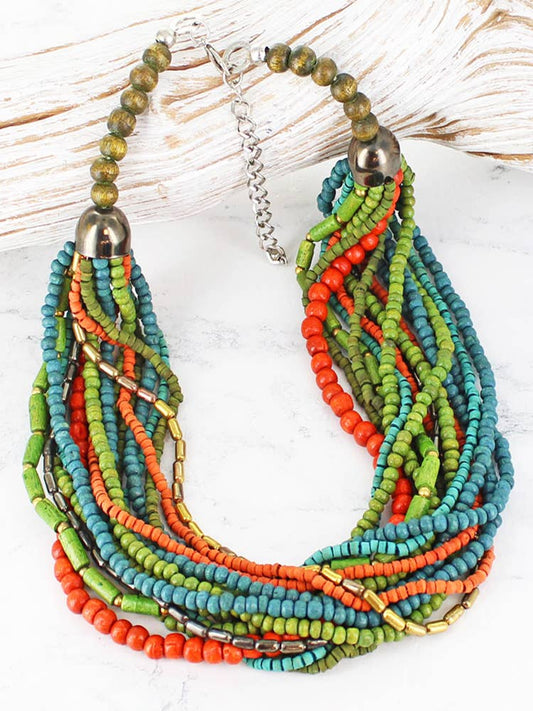 Suzie Blue -  MULTI-STRAND BEADED NECKLACE