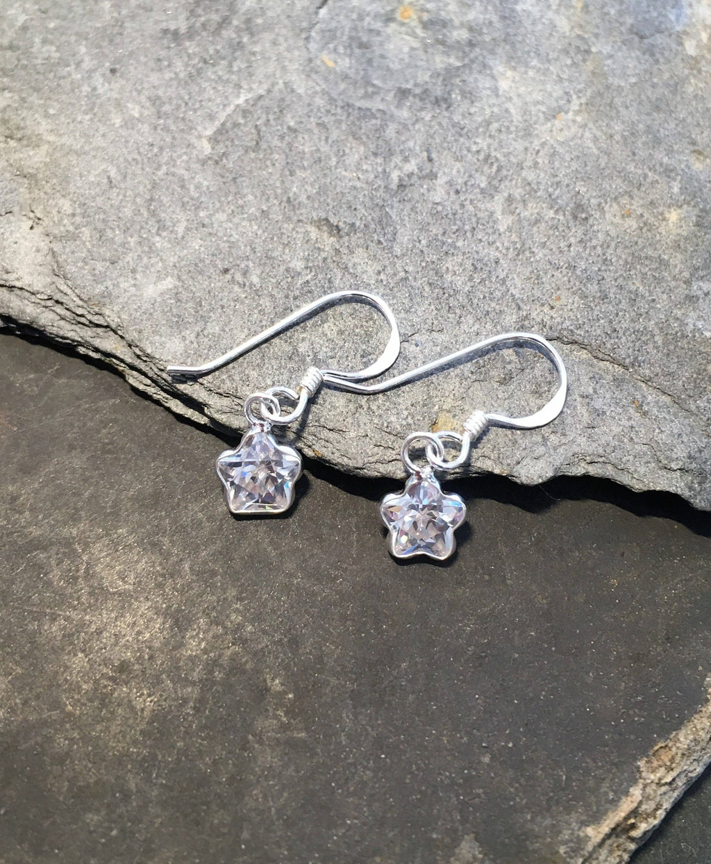 SE242B - 6MM CZ FLOWER E/R 8MM DROP Earrings