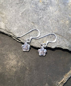 SE242B - 6MM CZ FLOWER E/R 8MM DROP Earrings