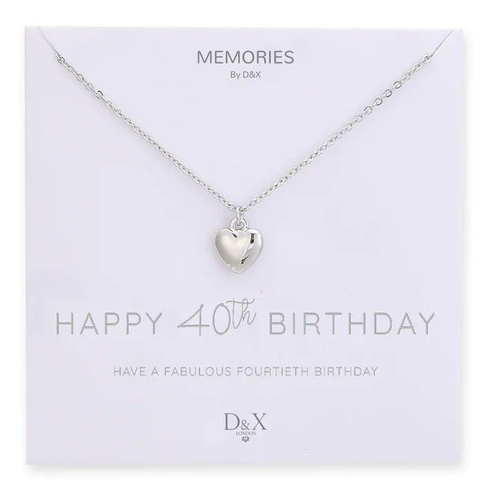 Memories By D&X `Happy 40th Birthday` Necklace