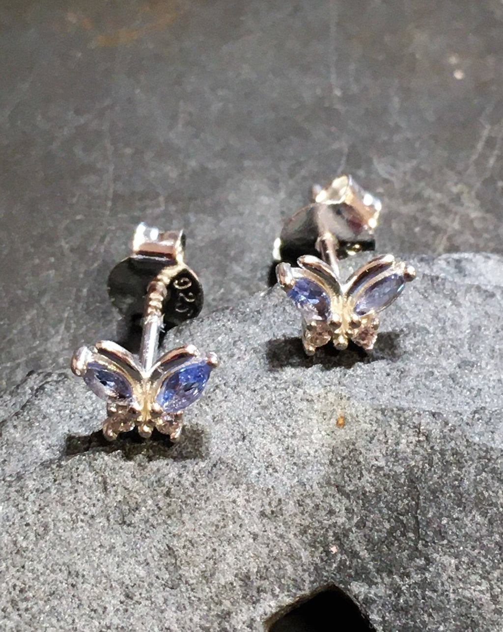 Blue Lily 925 Silver - BLUE/CLEAR CZ BUTTERFLY 6MM