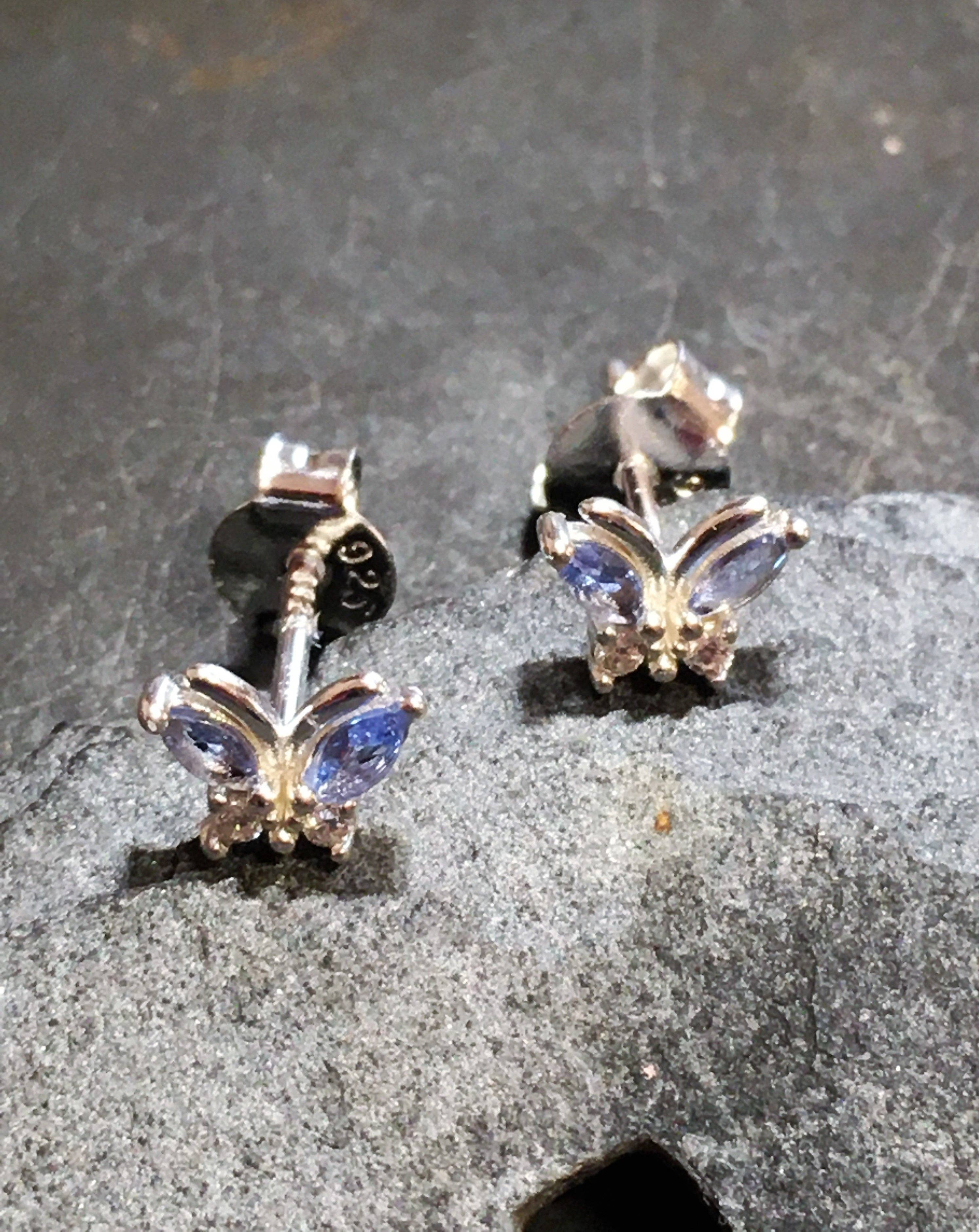 Blue Lily 925 Silver - BLUE/CLEAR CZ BUTTERFLY 6MM