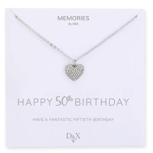 Memories By D&X `Happy 50th Birthday` Necklace