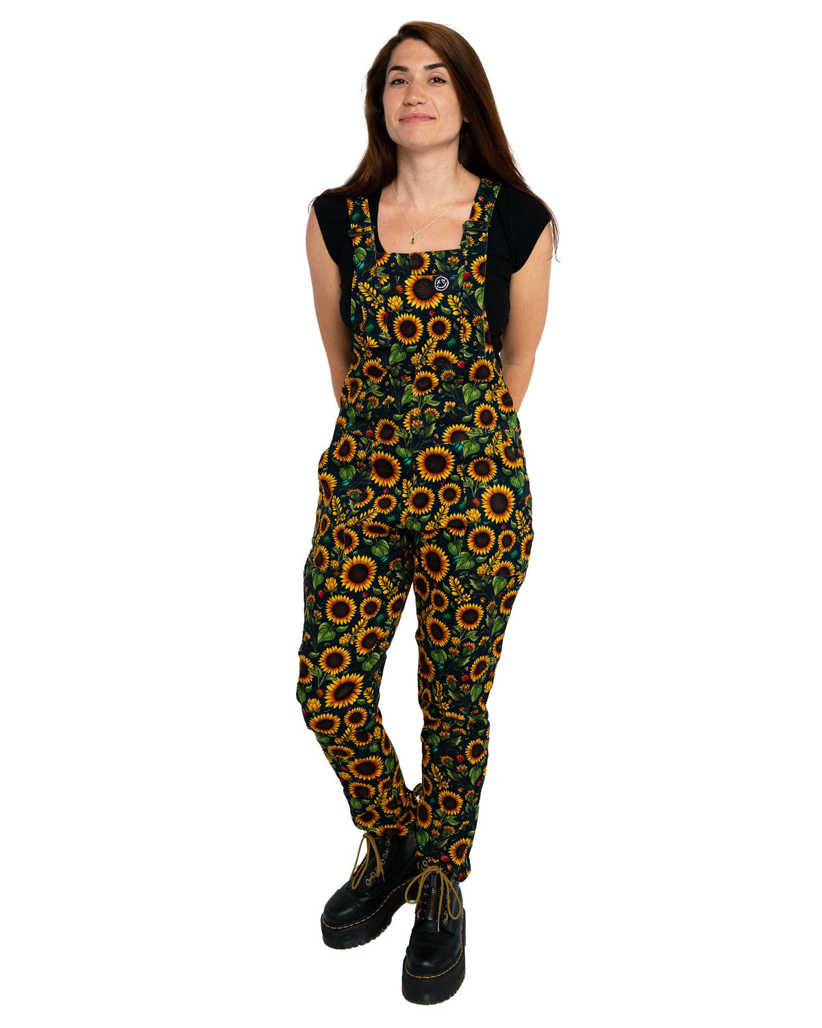 Rebel Romance Sunflower Stretch Dungarees 