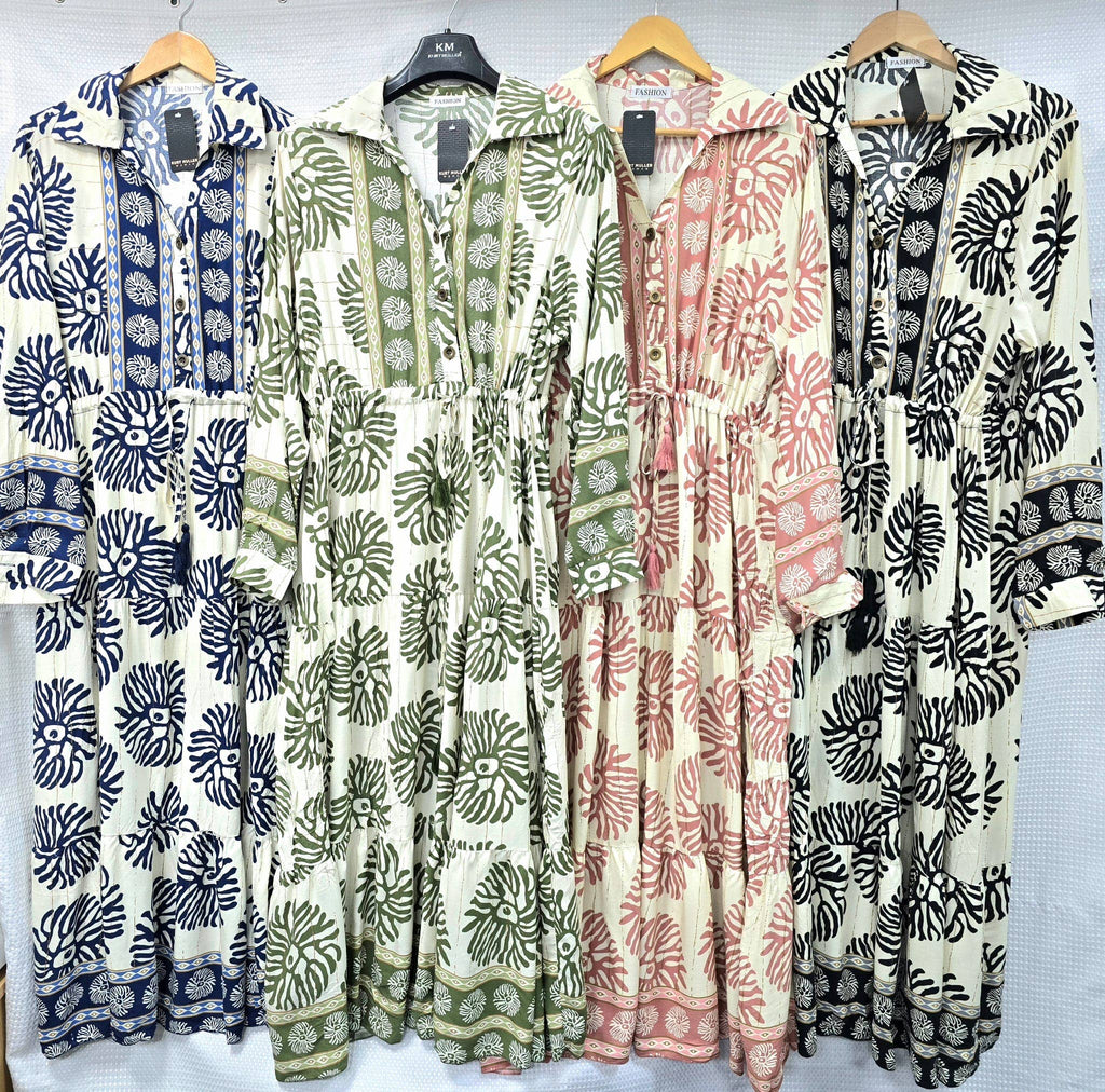 Retro Pull In Shirt Maxi Dress