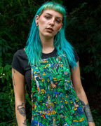 Rebel Romance Pond Birds Stretch Dungarees