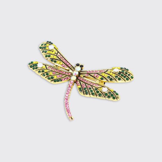 Millie Mae - Dragonfly Brooch - Pink/Yellow