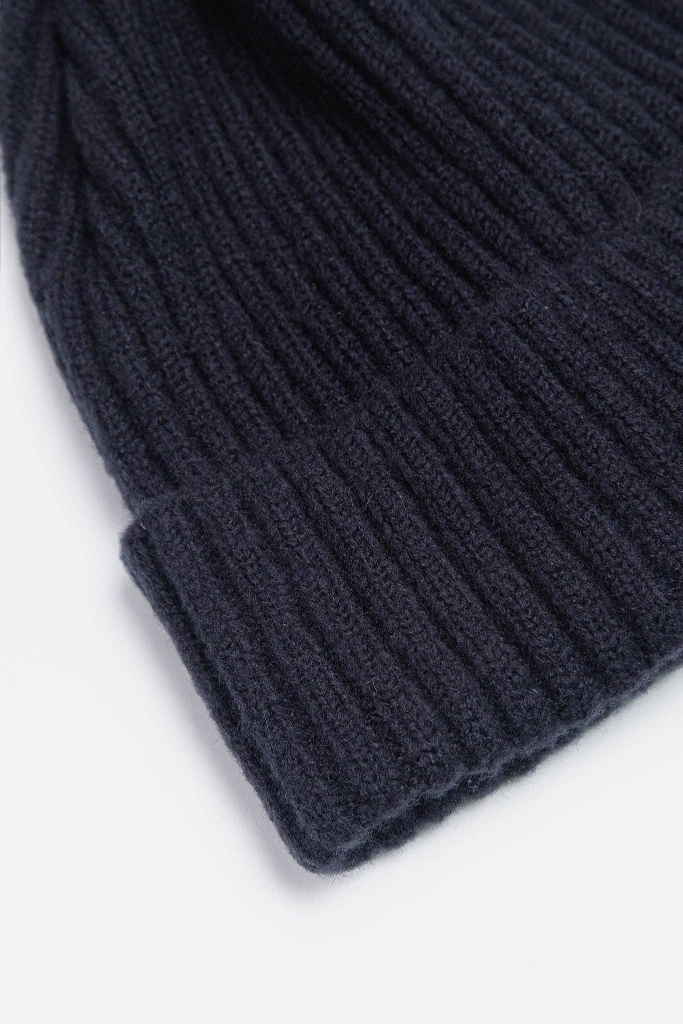 Navy Blue Bee Detail Pom Pom Hat