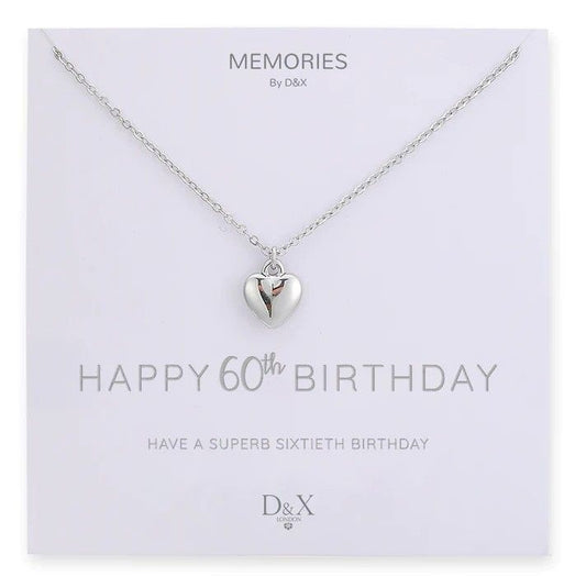 Memories By D&X `Happy 60th Birthday` Necklace