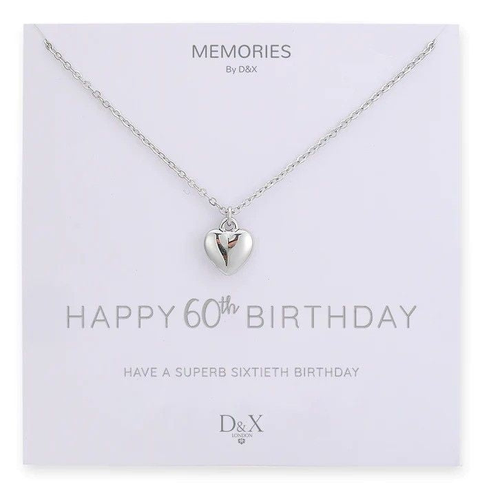 Memories By D&X `Happy 60th Birthday` Necklace