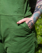 Rebel Romance Forest Green Stretch Dungarees