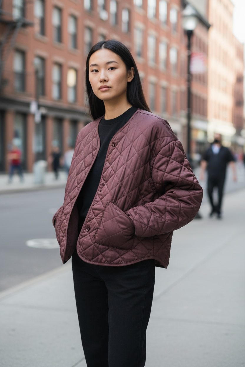 Lightweight One Size quilted jacket with pockets