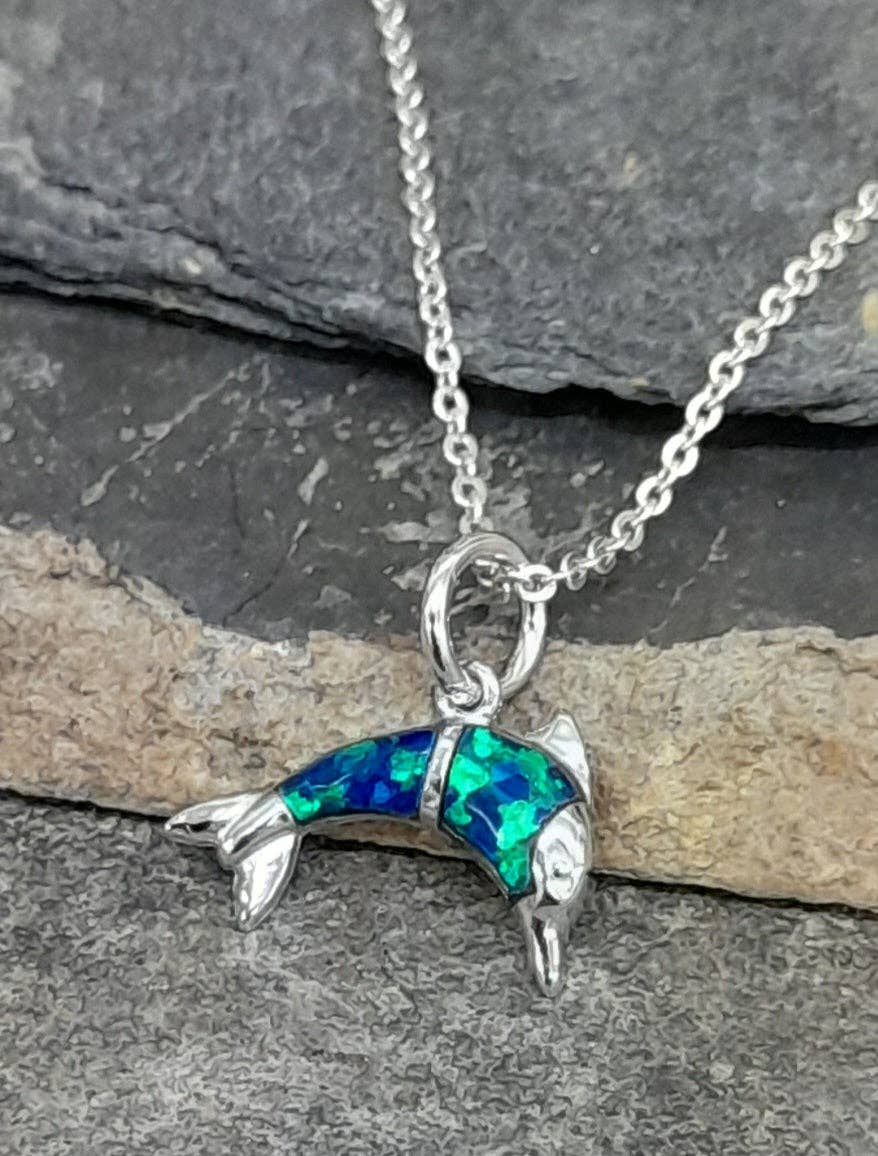 RECON OPAL DOLPHIN PENDANT 15MM DIA