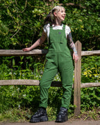 Rebel Romance Forest Green Stretch Dungarees