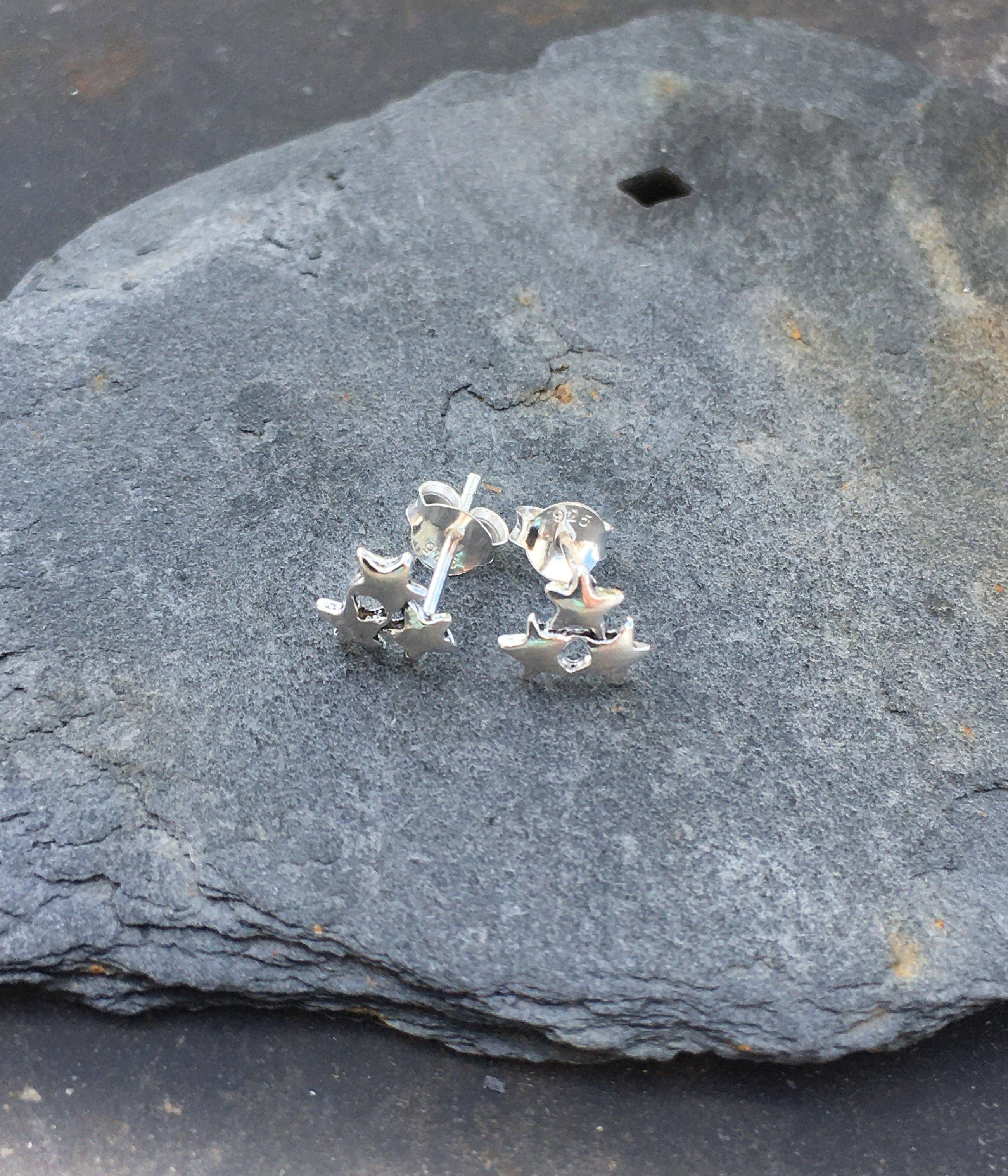 Blue Lily 925 - TRIPLE STAR STUD