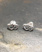 Blue Lily 925 - DOUBLE HEART STUD 7MM X 4MM