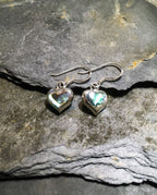 Blue Lily 925 - 10 MM HEART ABALONE/MOP EARRING