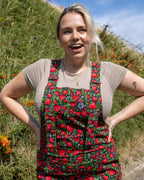 Rebel Romance Strawberry Field Stretch Dungarees