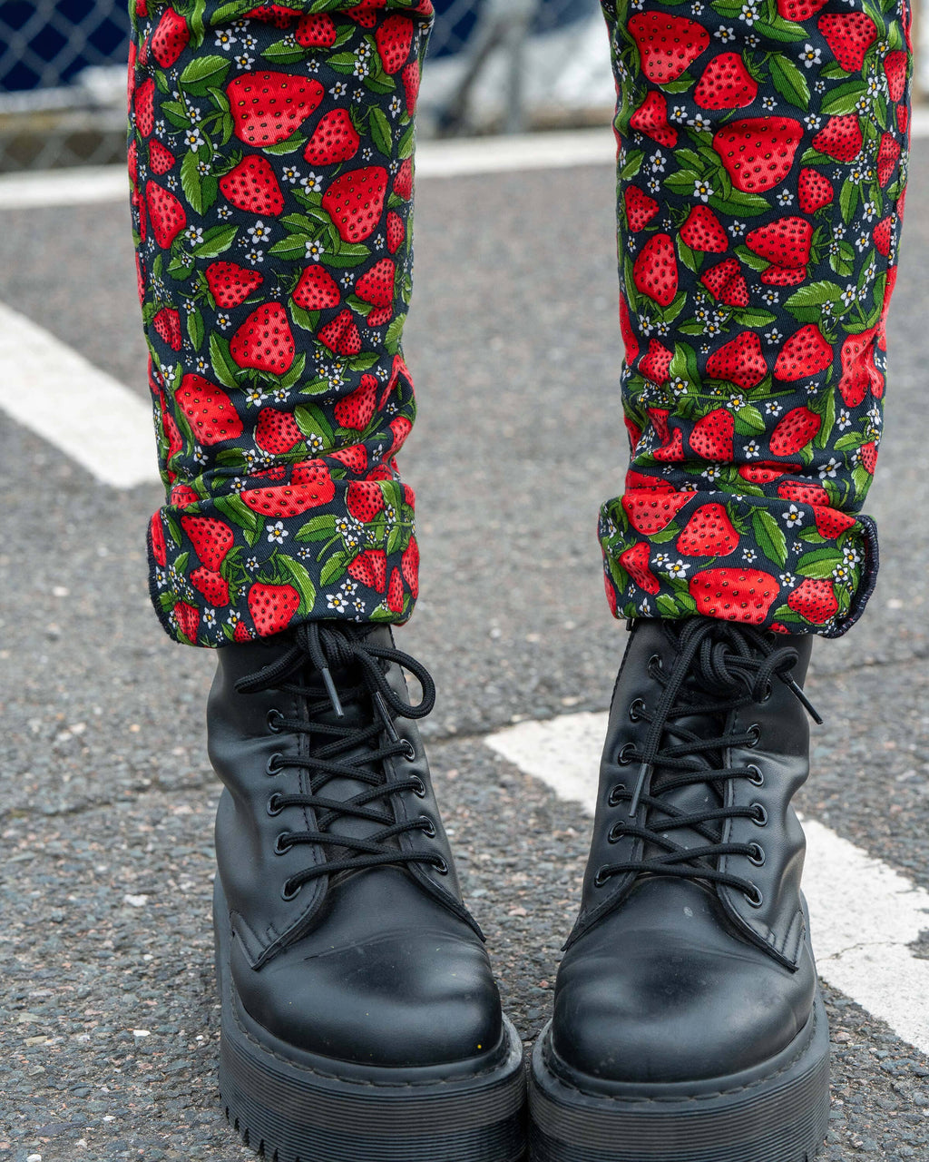 Rebel Romance Strawberry Field Stretch Dungarees