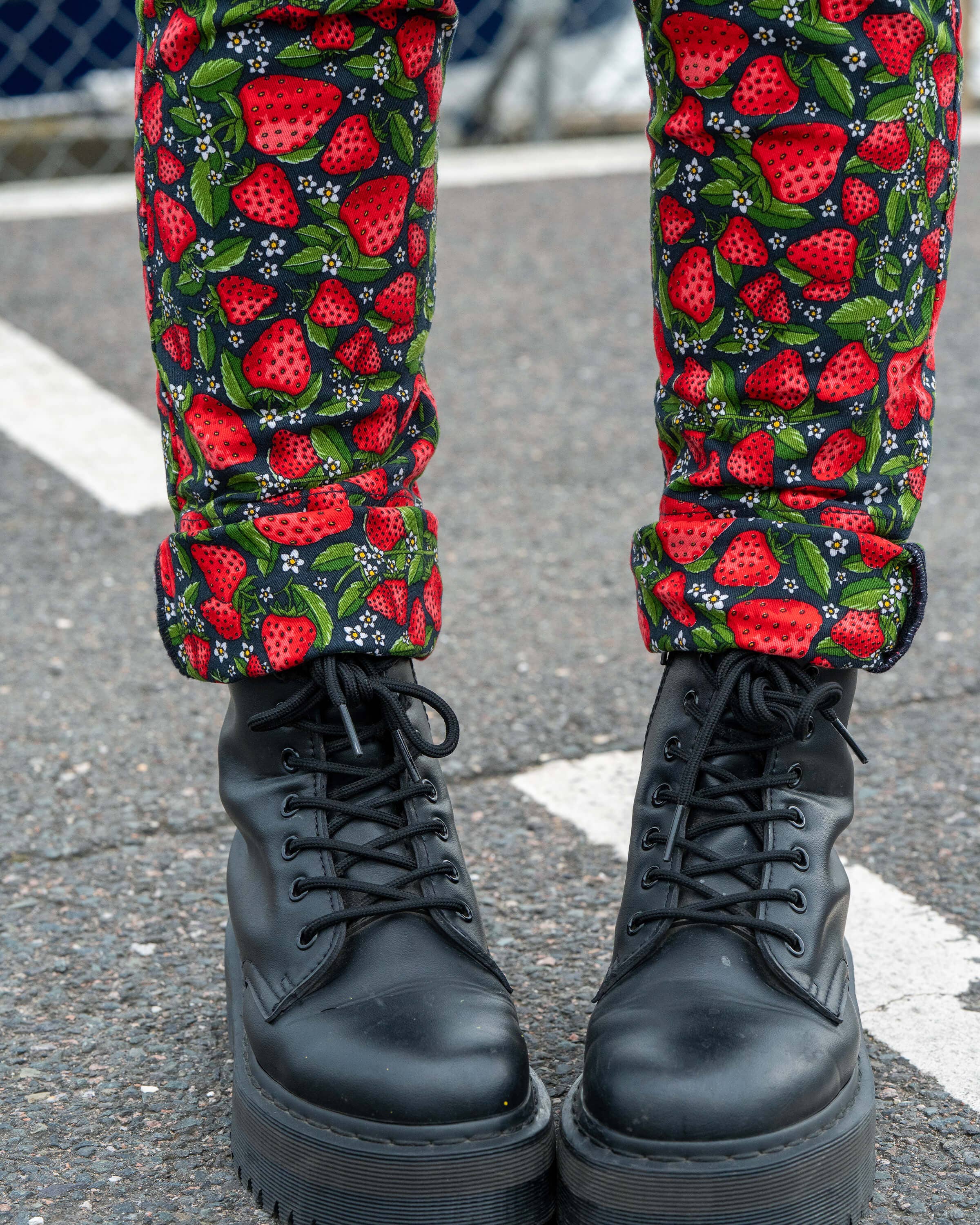 Rebel Romance Strawberry Field Stretch Dungarees