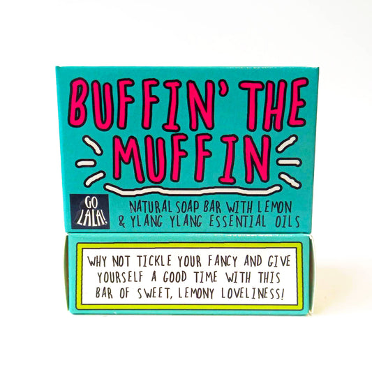 Go La La - Buffin' the Muffin Soap  -Lemon & Ylang Ylang Funny Gift