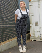 Rebel Romance Black Floral Cobweb Stretch Dungarees